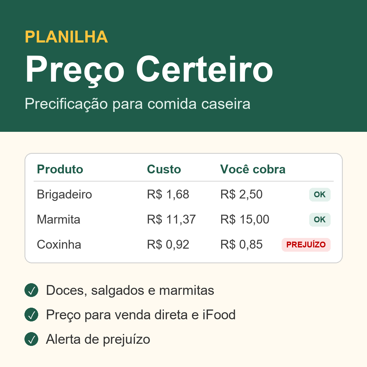 Planilha Preço Certeiro
